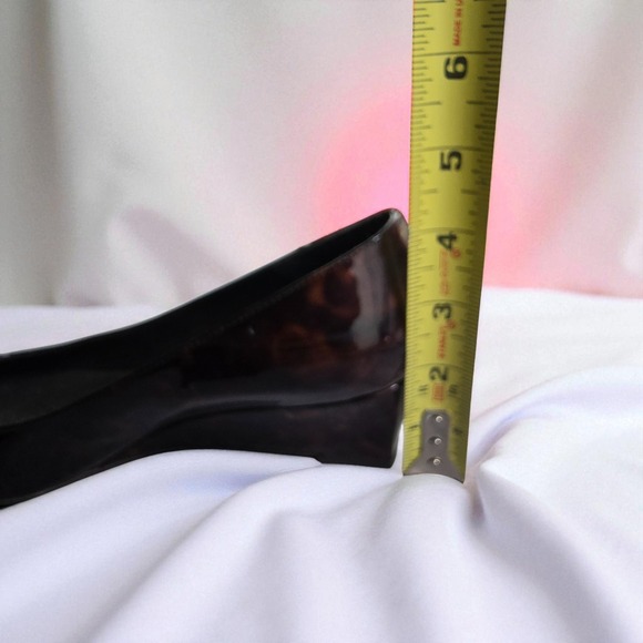 Stuart Weitzman Wedge Heel Pumps Tortoise Patent Leather Shoes 6-7? see chart - Picture 10 of 14
